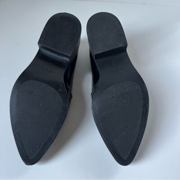 Zara Houndstooth Paton Black White Vegan Preppy Leather Loafer EU38 / US 7.5 - Picture 11 of 16